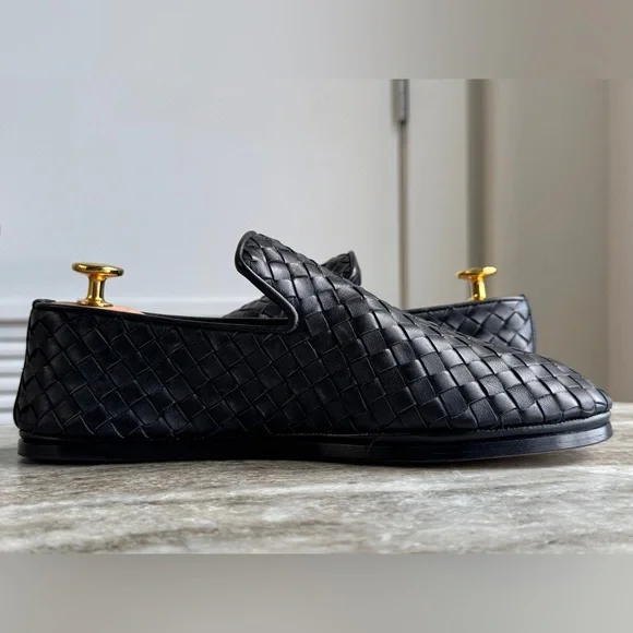 Bottega Veneta Sunday Slipper Intrecciato Leather Women Black 37.5 / 7.5 Woven - Picture 4 of 9